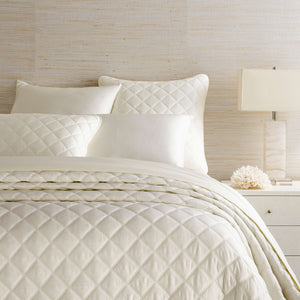 QUILTED SILKEN SOLID COVERLET & SHAMS