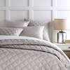 QUILTED SILKEN SOLID COVERLET & SHAMS