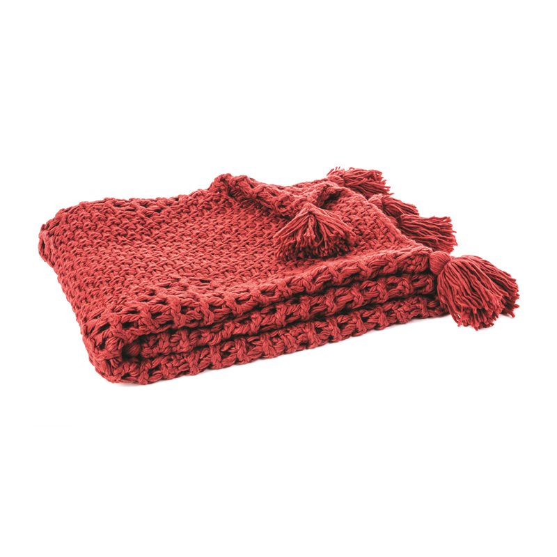 HOUMOUS RED KNITTED THROW